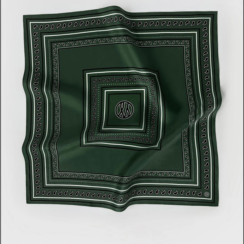 Le Scarf Green Paisley Silk